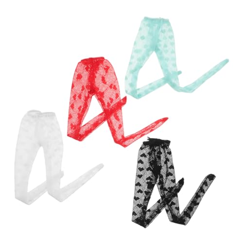 HANABASS 4 Stück Puppensocken Bunte Dekorative Strümpfe für Puppen Zubehör für Kreative Kostüme und Rollenspiele Wiederverwendbar und Leicht zu Verstauen für Spielzeugpuppen und von HANABASS
