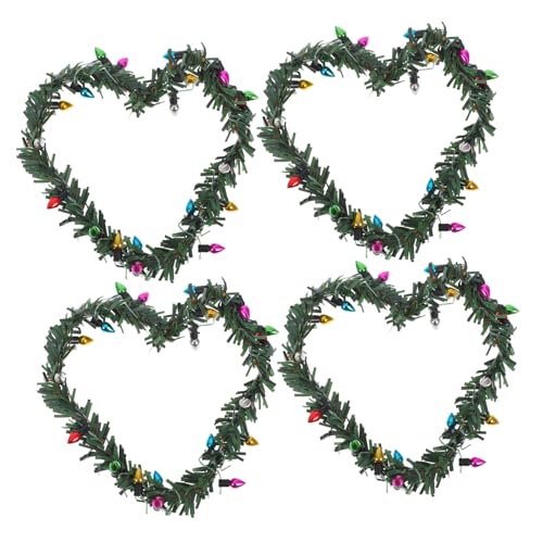HANABASS 4 Stück Rattan - -Lichtschmuck Hauskranz Dekoration Lichter Miniatur Weihnachtskranz weihnachtsdeko Urlaubsgirlanden -Kranz Weihnachtskränze Plastik Grün HANABASS 4 Stück Rattan - -Lichtschmuck Hauskranz Dekoration Lichter Miniatur Weihnachtskranz weihnachtsdeko Urlaubsgirlanden -Kranz Weihnachtskränze Plastik Grün von HANABASS