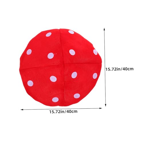 HANABASS 4 Stück Rote Pilz-kopfbedeckungen mit Weißen Punkten für Leichtes Bequemes Cosplay-hut-accessoire mit Durchmesser für Party Bühne und Festival von HANABASS