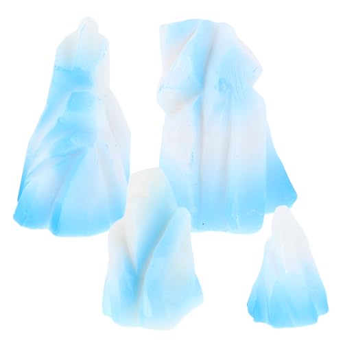 HANABASS 4 Stück Simulierte Eisberg -Ornamente Wohnkultur Dekoration Mikro Mini -Eisbergfigur Resin Figuren Langlebige Miniaturen Resin Landschaftsdeko Miniatur -Eisberg Harzfiguren von HANABASS