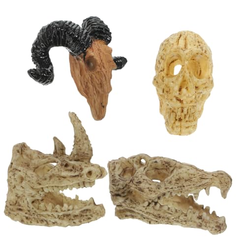 HANABASS 4 Stück Simulierte Tierschädeldekoration Mini Puppe gefälscht Wand Schädelfigur in Schädelform kleines Totenkopfdekor Schädel Plastik HANABASS 4 Stück Simulierte Tierschädeldekoration Mini Puppe gefälscht Wand Schädelfigur in Schädelform kleines Totenkopfdekor Schädel Plastik von HANABASS
