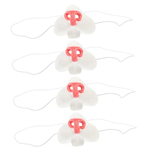 HANABASS 4 Stück Teiliges Bunny Nase Kostümzubehör für Cosplay Partys Realistische Hasennase Requisite für Halloween Geburtstagsfeiern Tierkostüme Wiederverwendbar und Waschbar von HANABASS