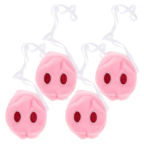 HANABASS 4 Stück Teiliges Cosplay Schweinenase aus Langlebig und Formbeständig für Halloween Kostümparty und Tierkostüm Zubehör von HANABASS