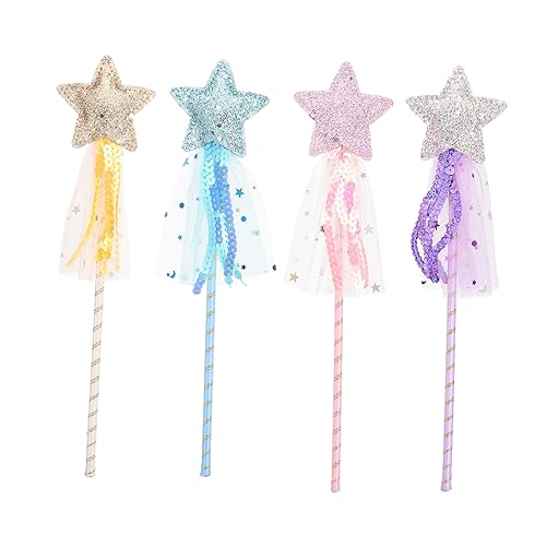 HANABASS 4 Stück Teiliges Feenstab mit Glitzerndem Stern Kreative Party Requisiten für Mädchen Geeignet für Kostümpartys Tänze und Fotografie Bringt Farbe und Freude Spiel HANABASS 4 Stück Teiliges Feenstab mit Glitzerndem Stern Kreative Party Requisiten für Mädchen Geeignet für Kostümpartys Tänze und Fotografie Bringt Farbe und Freude Spiel von HANABASS