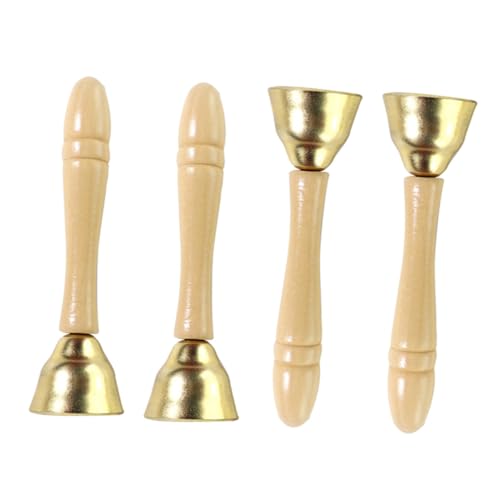 HANABASS 4 Stück Teiliges Holz Klingelspiel mit Glatten Oberflächen Pädagogisches Musikinstrument für Sicherer Hand Glocken für Musikalische Früherziehung und Kindergarten Mädchen von HANABASS