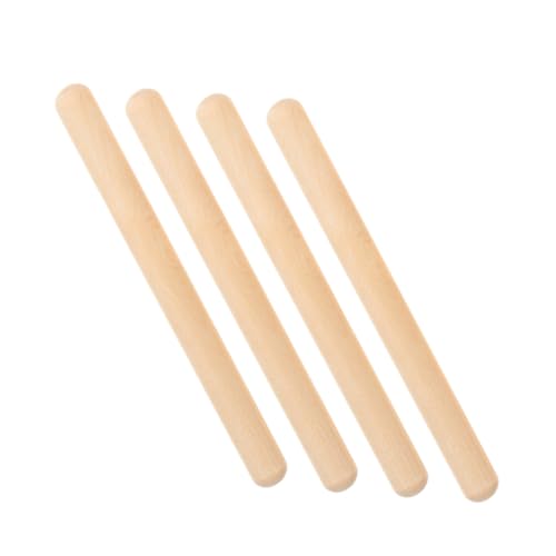 HANABASS 4 Stück Teiliges Holz Rhythmus Sticks Stabile Glatte Percussion Stäbe für Musikspielzeug Einfache Handhabung Langlebig und Sicher für Musikalische Früherziehung von HANABASS