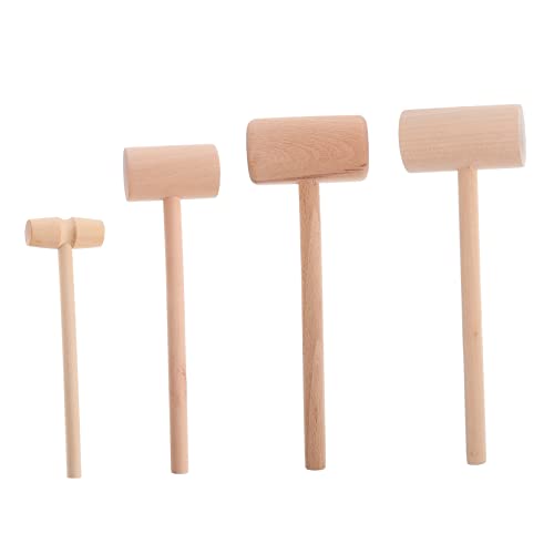 HANABASS 4 Stück Teiliges Holzhammer für Meeresfrüchte und Kuchen Robuste Krebshämmer und Mini Schlägel für Muscheln für Küche und Feiern HANABASS 4 Stück Teiliges Holzhammer für Meeresfrüchte und Kuchen Robuste Krebshämmer und Mini Schlägel für Muscheln für Küche und Feiern von HANABASS