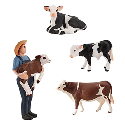 HANABASS 4 Stück Teiliges Set Farm Rinder Modell Simulation für Lehrreiches Tiermodell Naturkenntnisse und Kognitiven Fähigkeiten HANABASS 4 Stück Teiliges Set Farm Rinder Modell Simulation für Lehrreiches Tiermodell Naturkenntnisse und Kognitiven Fähigkeiten von HANABASS
