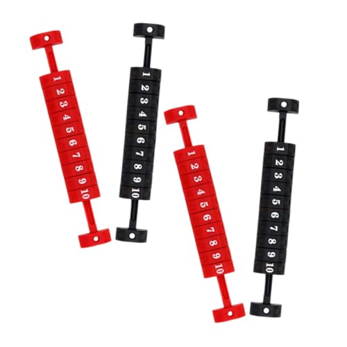 HANABASS 4 Stück Teiliges Shuffleboard und Tischfußball Punktezähler Kompakt Leicht Passend für Standard Spieltische Einfach zu Bedienen für Erwachsene Robustes Design in Schwarz und Rot von HANABASS