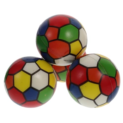 HANABASS 4 Stück Teiliges Stressbälle Fußball aus PU Schaum Leichte Reißfeste Fidget Spielzeuge zur Stresslinderung Glatte Oberfläche als Partygeschenk für Büro Schule Zuhause von HANABASS