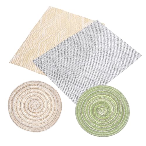 HANABASS 4 Stück Teppichdekoration Mini Puppenhaus Bodenmatte Zubehör für Puppenhäuser Puppenhausdekoration kleines Hauszubehör kleine Hausdekoration Puppenhausmatte Stoff von HANABASS