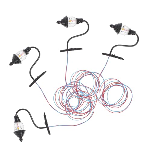HANABASS 4 Stück Wandlampe Mikro-landschaftslampendekor Sandtisch Baumaterialien Sandtisch Selber Machen Sandtisch -Layout - Miniatur-Wandleuchten Lampenmodell Black Abs von HANABASS