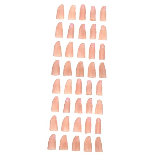 HANABASS 40 Stck Teiliges Finger Cover mit Realistischen Nägeln Kreative Requisiten für Bühnenauftritte Natürliche Fingerabdeckung Langlebig und Einfach zu Verwenden von HANABASS