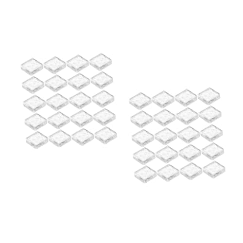 HANABASS 40 Stck. Puppenhaus Zubehör Realistische Klare Kristallsteine Quadratische Mini Glasbausteine für Sandtisch und Mikro Landschaftsdeko von HANABASS