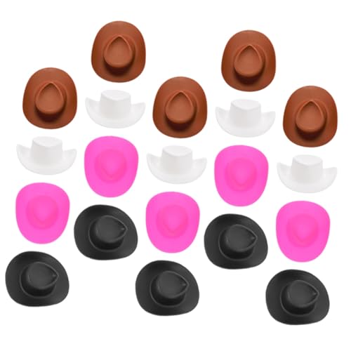 HANABASS 40 Stück Mini-Cowboyhut Rosa verrückter Hut klein Kuh Miniatur-Hüte in verschiedenen Größen Minihüte für Partys Kuchen winziger Hut Hut- Miniaturhut Plastik von HANABASS