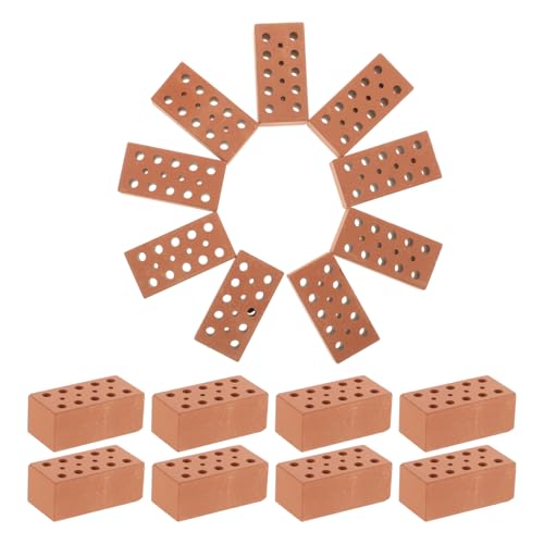 HANABASS 40 Stück Miniatur Ziegelsteine DIY Bauklötze für Kreative Miniatur Modelle für Puppenhaus Zubehör und Langlebig und Lehrreich von HANABASS