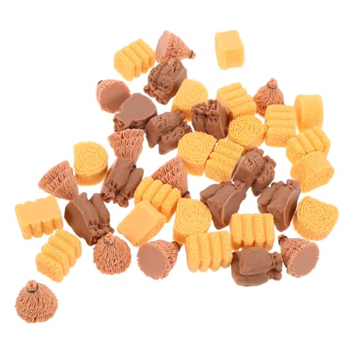 HANABASS 40 Stück Teiliges Mini Heuballen aus Resin Naturgetreue Miniatur-Figuren für DIY Dekoration Fotorequisiten Sandtisch und Puppenhaus Rustikaler Stil für Herbst Partydeko von HANABASS