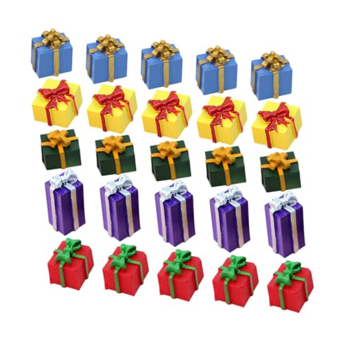 HANABASS 40 Stück Teiliges Mini Resin Weihnachtsornament Detailreiche Miniatur Geschenkboxen Einzigartige Weihnachtsdeko für Puppenhäuser Kreative DIY Bastelaccessoires Charmante Miniatur von HANABASS