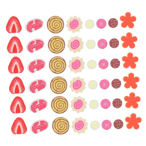 HANABASS 40Er-Packung Teiliges Miniatur Lebensmittel Sprinkles aus PVC-weichton mit Realistischen Gemüsescheiben und Fleischimitaten Vielseitig für DIY Basteln Puppenhaus Dekoration und von HANABASS