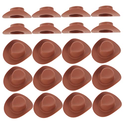 HANABASS Kleiner Cowboyhut 40 Stücke für Puppen Western Hut Miniatur Selbstgemacht Dekoration für Partys Kleine Hüte Puppenspielzeug Zubehör von HANABASS