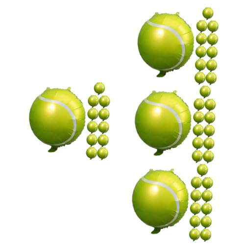 HANABASS 48 Stck. Teiliges Aufblasbare Tennisball Luftballons Leichte Farbtöne Sportliche Partydekoration Vielseitige Tennisballon Deko als Partygeschenke für Geburtstagsfeiern von HANABASS
