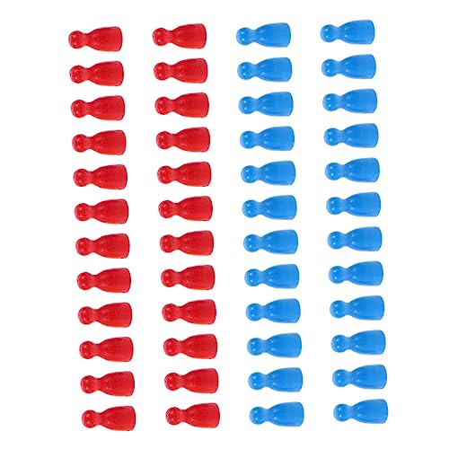 HANABASS 48 Stück Schach verpfänden Blau Bauern Chess Pieces Board Games Boardgames spielwaren Spielfiguren brettspielr logikspiele Spielsteine Board gamees Brettspielzubehör Holz rot von HANABASS