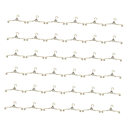 HANABASS 48stücke Miniatur-kleiderbügel Aus Metall Für Puppenkleidung Puppenhaus-kleiderschränke Mini-kleiderbügel Puppendrahtständer Kleideraufhänger Für Puppenmöbel von HANABASS