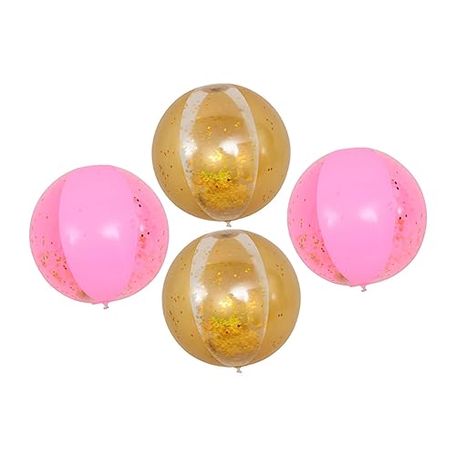 HANABASS 4Stücke Aufblasbare Glitzer Bälle Transparente Strandbälle für Wasserbälle für Sommer für Innen und Außenbereiche Langlebig und Sicher von HANABASS