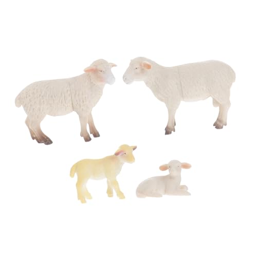 HANABASS 4Stücke Mini Schaf Modell Teiliges aus Realistischen Schaffiguren für Kreativität und Vorstellungskraft von HANABASS