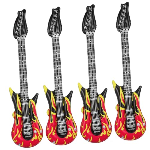 HANABASS 4Stücke Teiliges Aufblasbares Gitarreninstrument Wiederverwendbare Gitarre für Strandpartys Kreative Dekoration für Musiker Aller Altersgruppen von HANABASS