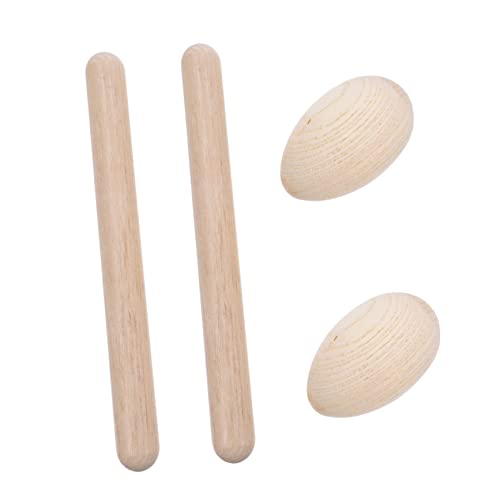 HANABASS 4Stücke Teiliges Holzschlaginstrumenten Set für Musikinstrumente mit Rhythm Sticks und Egg Shakern Kreatives Musikspielzeug für Frühes Lernen und Rhythmusgefühl HANABASS 4Stücke Teiliges Holzschlaginstrumenten Set für Musikinstrumente mit Rhythm Sticks und Egg Shakern Kreatives Musikspielzeug für Frühes Lernen und Rhythmusgefühl von HANABASS
