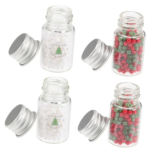 HANABASS 4Stücke Teiliges Puppenhaus Weihnachtszubehör Futtergefäße Für Weihnachtsdekoration Süßigkeiten Gläser Und Dosen Für Puppenhaus Requisite Für Mini Häuser von HANABASS