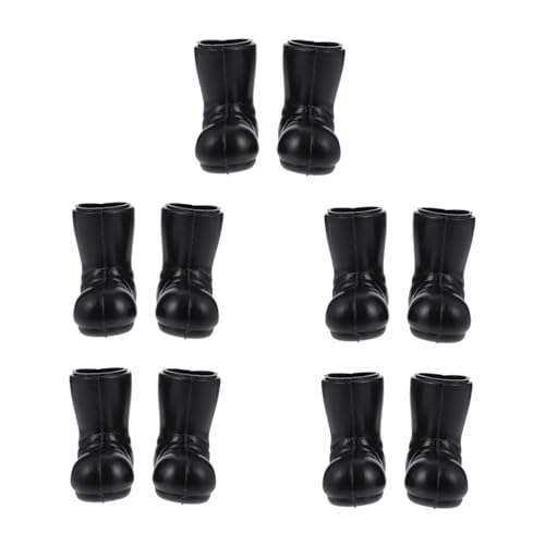 HANABASS 5 Paare Mini-Stiefel Weihnachtsschmuck Ornamente Weihnachtsschuhe Miniatur-schuhdekorationen Ministiefel Basteln Mini-weihnachtsdekorationen Schwarze Miniaturschuhe Plastik Black von HANABASS