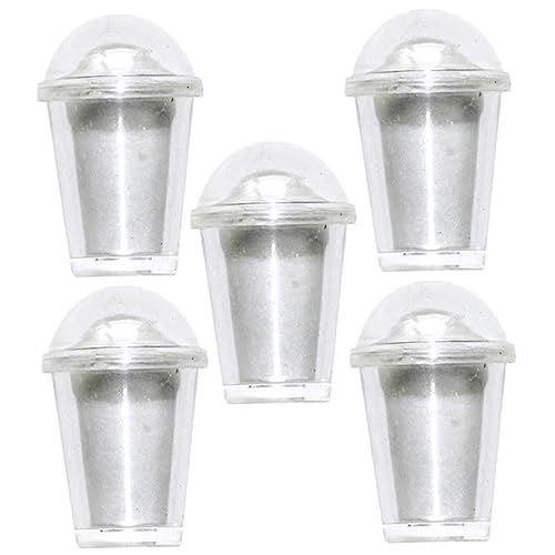 HANABASS 5 Sätze Mini-Milchteetasse Blase Tee Tasse Miniatur Machen Zubehör für Teetassen Minitasse für Puppenhaus Mini-Teetasse Mini- Harz Weiß Wiederverwendbar von HANABASS