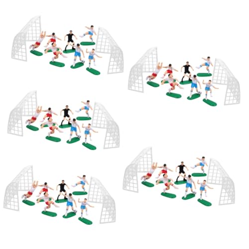 HANABASS 5 Sätze Miniatur Fußball Tortendeko aus Fußballspieler und als Landschafts Dekoration Sicher und Vielseitig für Geburtstagsfeiern und Fußballpartys Fußball Themen Cake Topper von HANABASS