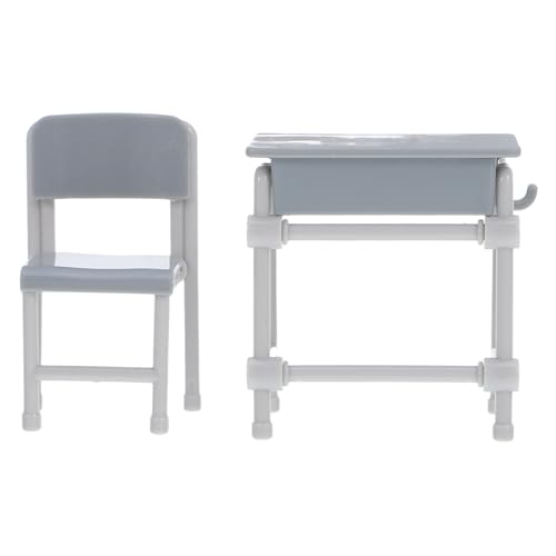 HANABASS 5 Sets Miniatur-klassenzimmermöbel-Set, Realistischer Mini-schultisch- Und Stuhlmodelle, Puppenhauszubehör, Requisiten Für Die Heimdekoration, Lernspielzeug von HANABASS