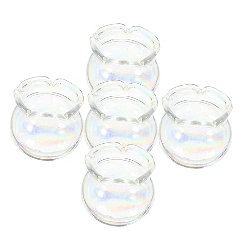 HANABASS 5 Stück Aquarium aus Dekorative Fischschalen für DIY Puppenhaus Dekoration Realistische Mini Fisch Tanks für Kreative Wohnideen von HANABASS