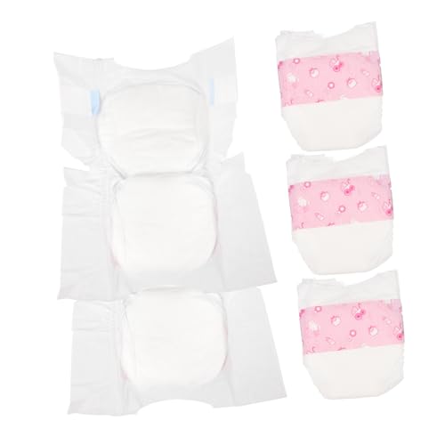 HANABASS 5 Stück Babywindel Kleine Puppe Babypuppenkleidung Puppe Kostüm Spielzeugpuppenwindeln Wiedergeborene Puppenwindel Zubehör Für Babypuppen Windeln Für Puppen Karikatur Papier von HANABASS