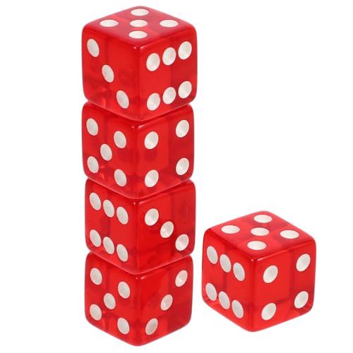 HANABASS 5 Stück Große Runde Ecken Spielwürfel Rot Transparent für Brettspiele Partys und Spielrequisiten Leicht und Tragbar für Bars und Familienfeiern HANABASS 5 Stück Große Runde Ecken Spielwürfel Rot Transparent für Brettspiele Partys und Spielrequisiten Leicht und Tragbar für Bars und Familienfeiern von HANABASS