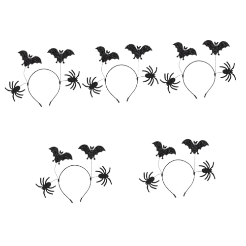 HANABASS 5 Stück Halloween Haarreif Spinne und Fledermaus Cosplay Kopfschmuck für Erwachsene Atmungsaktives Komfortables Material Klassisches für Halloween Partys und Kostümzubehör von HANABASS