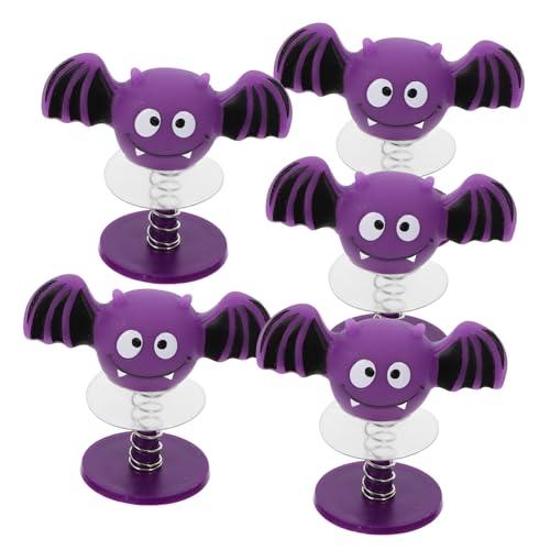 HANABASS 5 Stück Hüpfende Fledermausfigur Schläger Sprungspielzeug springende Federspielzeuge Frühling Party Halloween-Gastgeschenke für für Halloween Eisen Violett von HANABASS
