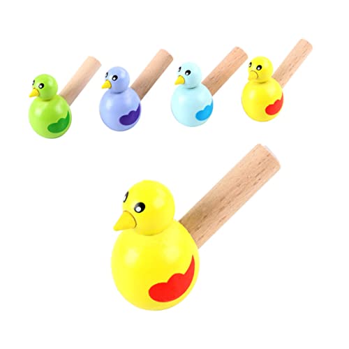 HANABASS 5 Stück Kinderpfeifen aus Holz Cartoon Musikinstrumente für Lustige Musikspielzeuge Kreativität Ergonomisches Design für Sicheres Bunte Klänge für Kleine Musiker Zufällige Farbe von HANABASS