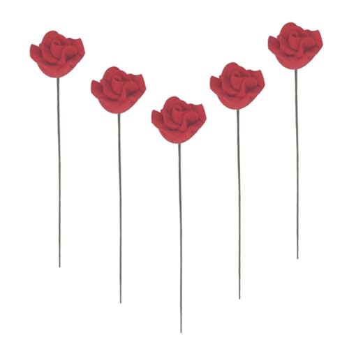 HANABASS 5 Stück Miniatur-Rosenmodell Simulationsblume Miniaturblumen für Puppenhäuser Miniatur-Blume Puppenhausblumen und Pflanzen Mini-Blumendekor künstliche Blumenrose Eisendraht rot HANABASS 5 Stück Miniatur-Rosenmodell Simulationsblume Miniaturblumen für Puppenhäuser Miniatur-Blume Puppenhausblumen und Pflanzen Mini-Blumendekor künstliche Blumenrose Eisendraht rot von HANABASS