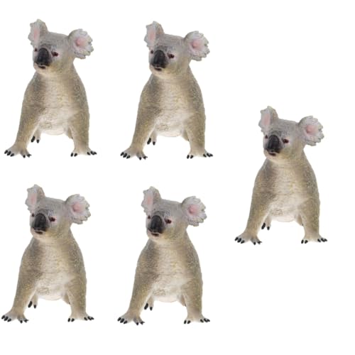 HANABASS 5 Stück Realistisches Koala Modell Figurine Langlebiges Künstliches Koala Weiches Material Kindgerechtes Lernspielzeug für Garten Dekoration und Wohnraumgestaltung von HANABASS