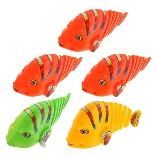 HANABASS 5 Stück Schaukelfisch Fisch Aufziehfisch Kleinkind Schaukelspielzeug Uhrwerk Schaukelfisch Cartoon Badespielzeug Kleines Fischspielzeug Zufällige Farbe von HANABASS