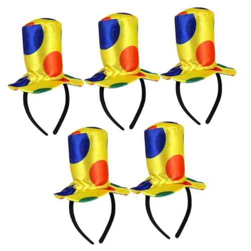 HANABASS 5 Stück Teiliges Clown-haarreif Kleinen Bunten Hüten Leicht und Bequem Vielseitig für Halloween Karneval Geburtstagsfeiern Geeignet für Erwachsene Lustiges Zirkus-accessoire HANABASS 5 Stück Teiliges Clown-haarreif Kleinen Bunten Hüten Leicht und Bequem Vielseitig für Halloween Karneval Geburtstagsfeiern Geeignet für Erwachsene Lustiges Zirkus-accessoire von HANABASS