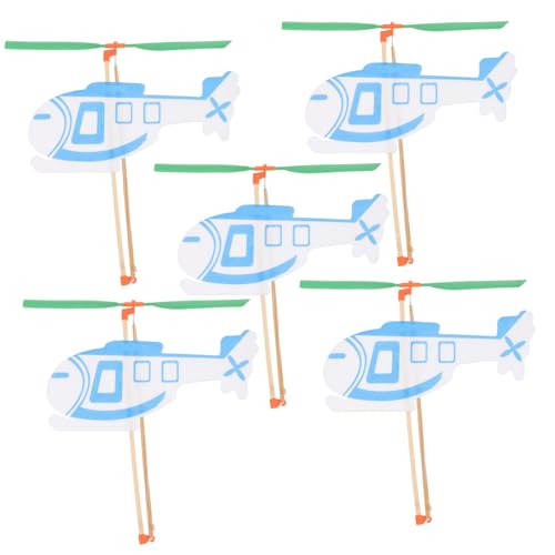 HANABASS 5 Stück Teiliges Gummiband Hubschrauber Kreativer Segelflugzeug Modellbausatz für Pädagogisches Flugzeug zum Zusammenbauen Robust und Sicher für Jungen und Mädchen von HANABASS