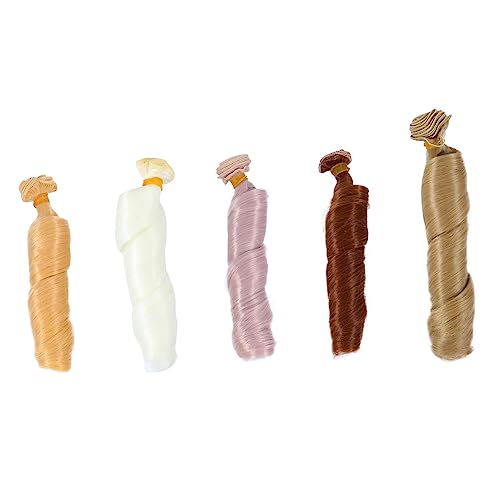 HANABASS 5 Stück Teiliges Hitzebeständig Handgefertigt für Puppenherstellung DIY Perücken Vielseitig Stylbar Langlebig und Realistisch für Puppenbastler von HANABASS