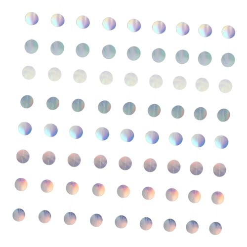 HANABASS 5 Stück Schillernde Girlanden für Hochzeiten Geburtstagsfeiern Hängedeko Glitzerpapier Punktgirlande 4m von HANABASS