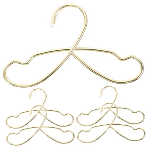 HANABASS 5 Stück Teiliges Mini Puppenkleiderbügel aus Metall Goldfarbene Kleine Kleiderbügel für Puppenhaus Schonend für Puppenkleidung zum Aufhängen von Puppenkleidern und HANABASS 5 Stück Teiliges Mini Puppenkleiderbügel aus Metall Goldfarbene Kleine Kleiderbügel für Puppenhaus Schonend für Puppenkleidung zum Aufhängen von Puppenkleidern und von HANABASS